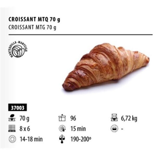 Croissant Recto Manteiga 70gr x 96 unid VDM