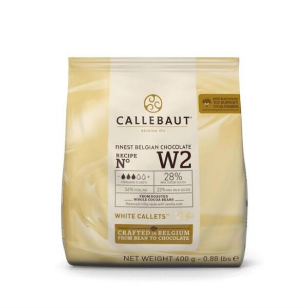 Chocolate Pastilha Branco Callebaut W2 Callets 400gr