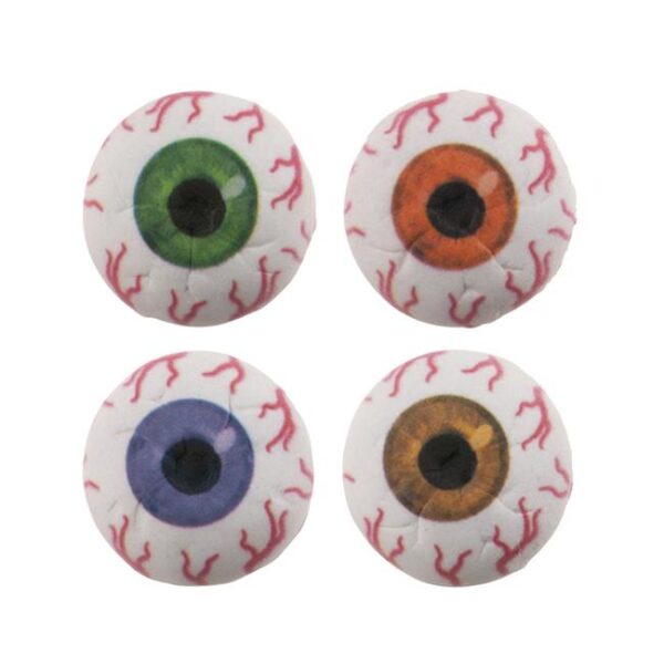 Decoração Açucar Halloween Olhos 4 Modelos Cx 24 Unid